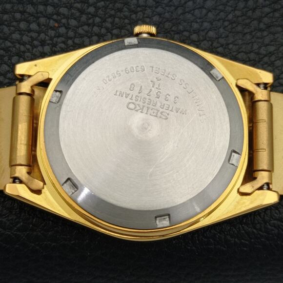 Vintage 1972 Seiko Automatic Mens Gold Watch W/daydate & White accents - Picture 8 of 8